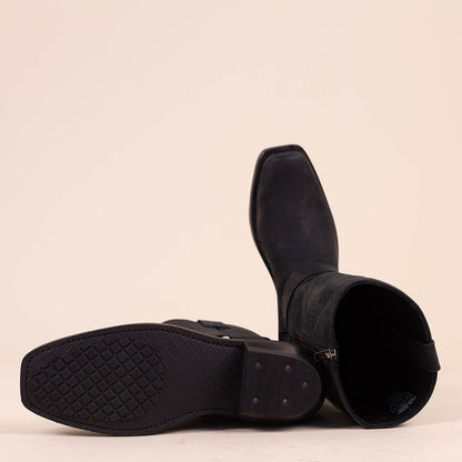 Sorte cowboystøvler "bikerboots lange"