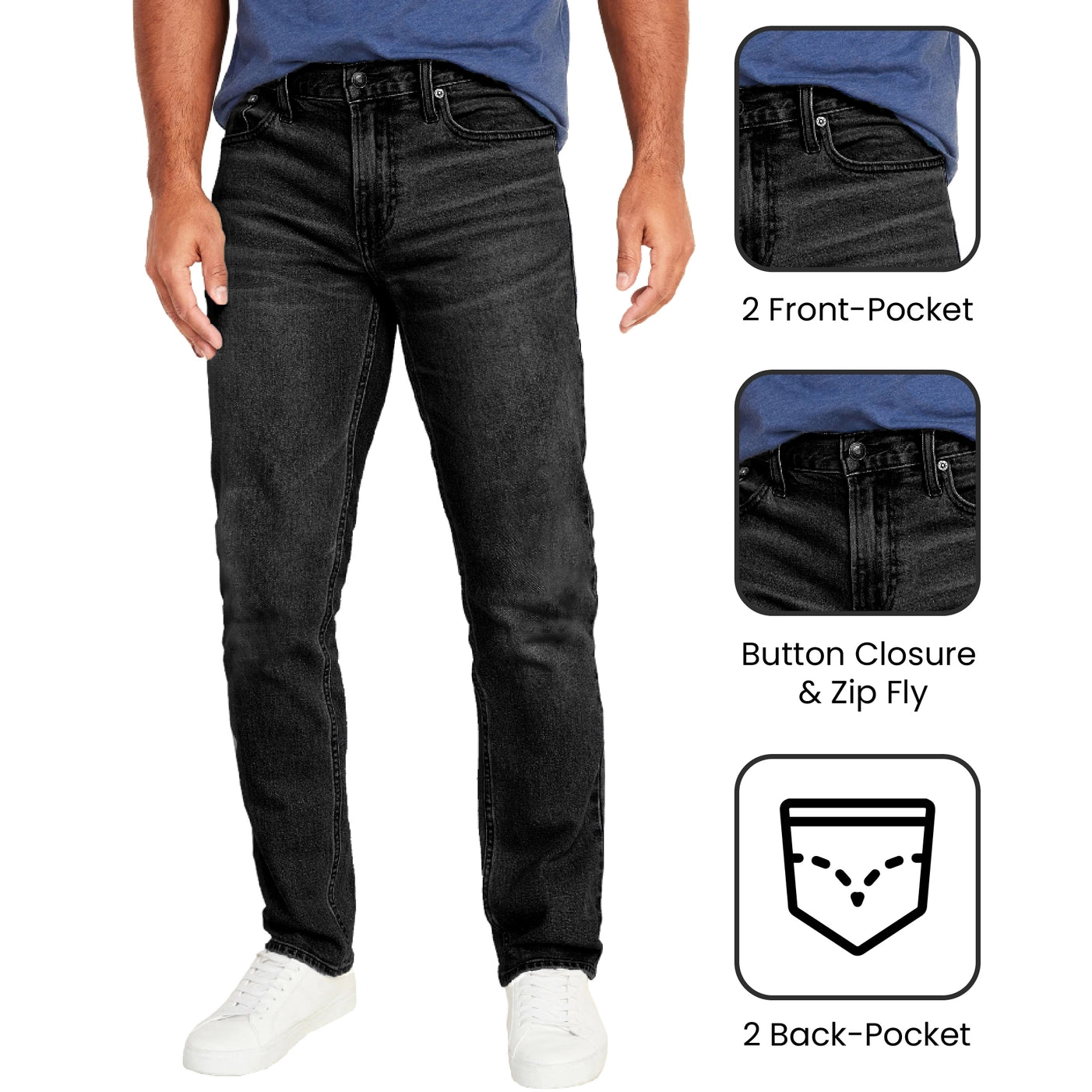 Sorte Jeans Denim Cowboybukser Herre